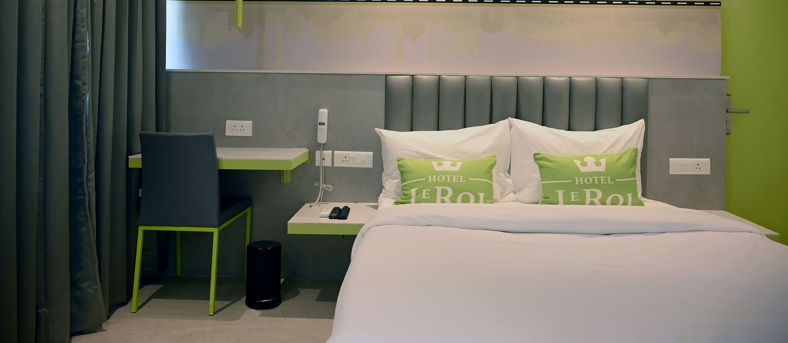 Picture featuring the interior view of Deluxe room - Hotel Le ROI Express, Karol Bagh 