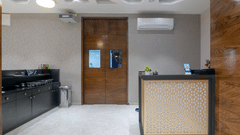 Payment counter of Saffron restaurant inside VITS Satyajeet Karad