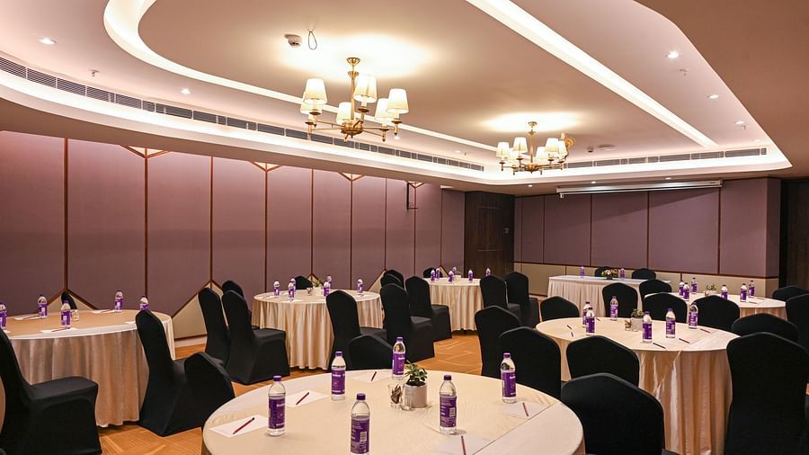 sitting area a Ensemble banquet hall in Calicut 