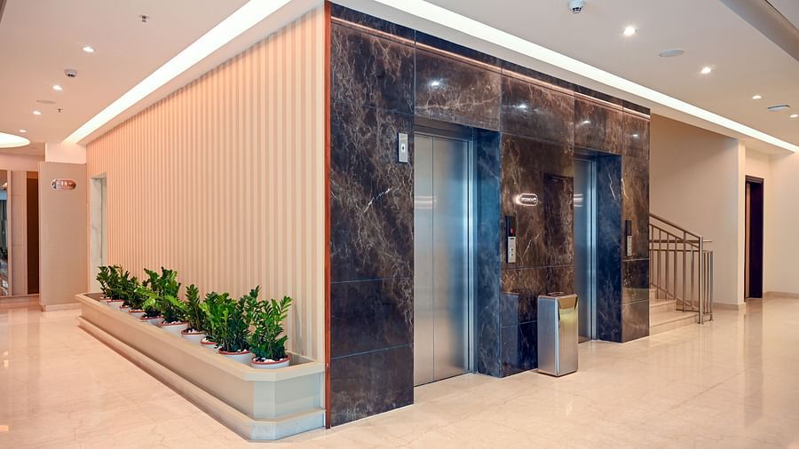 the elevators at the lobby level