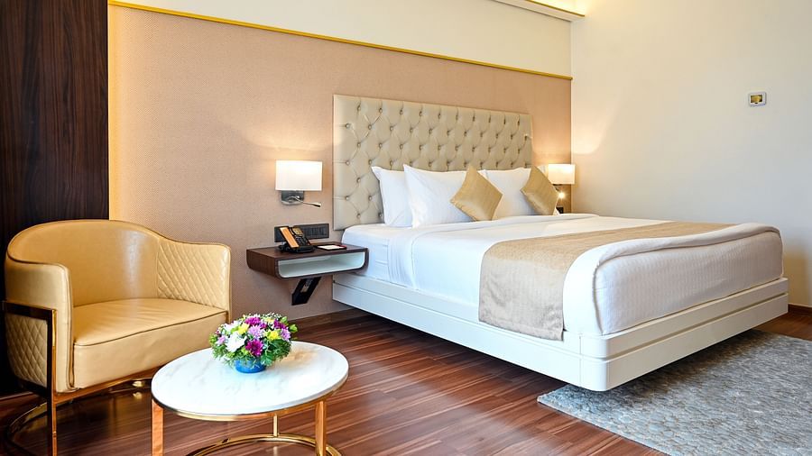 the bed and sofa offered by the standard room 