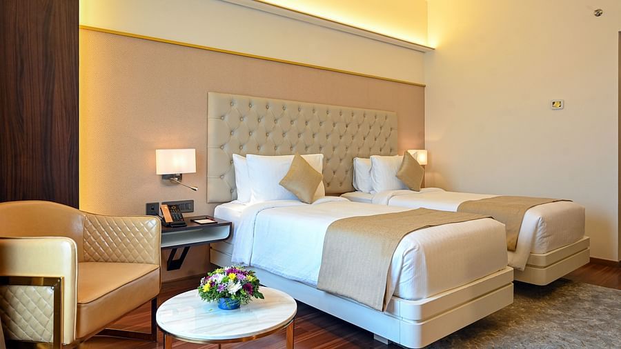 twin beds offered by the standard room  1