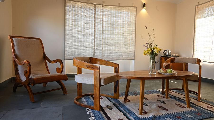 Clarks Safari Jawai - the living area of the cottage room in Jawai