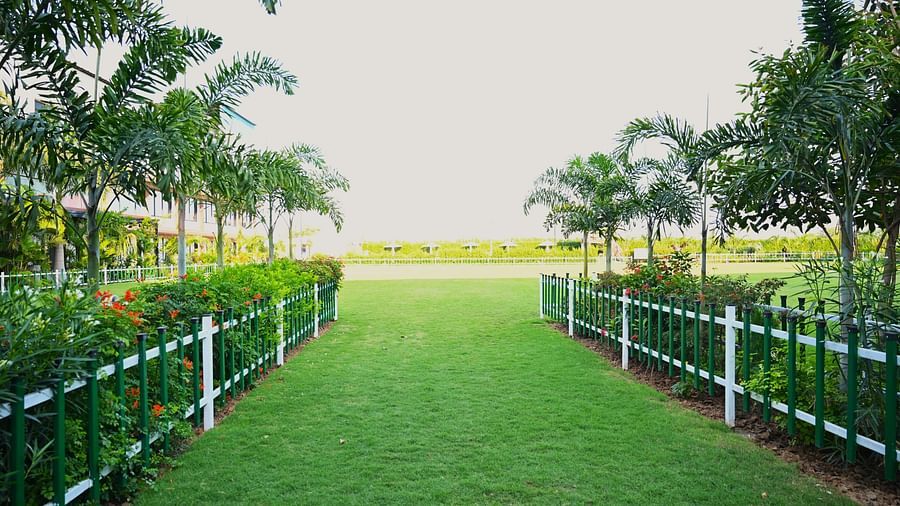 Outside spacious garden area at Clarks Safari Kheda, Ahmedabad