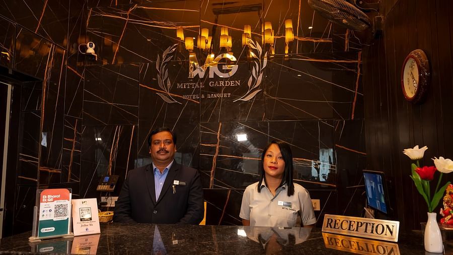 Receptionists at our lobby of our hotel in Siliguri 1