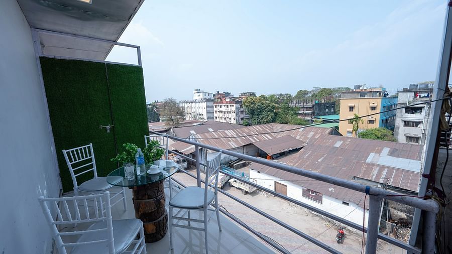 balcony of our hotel rooms in Siliguri 4