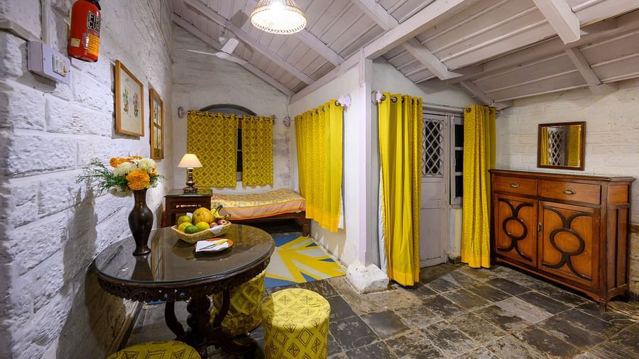 An overview of Bird room with an aesthetic interior for a cosy stay - Ramgarh Bungalows, Nainital.