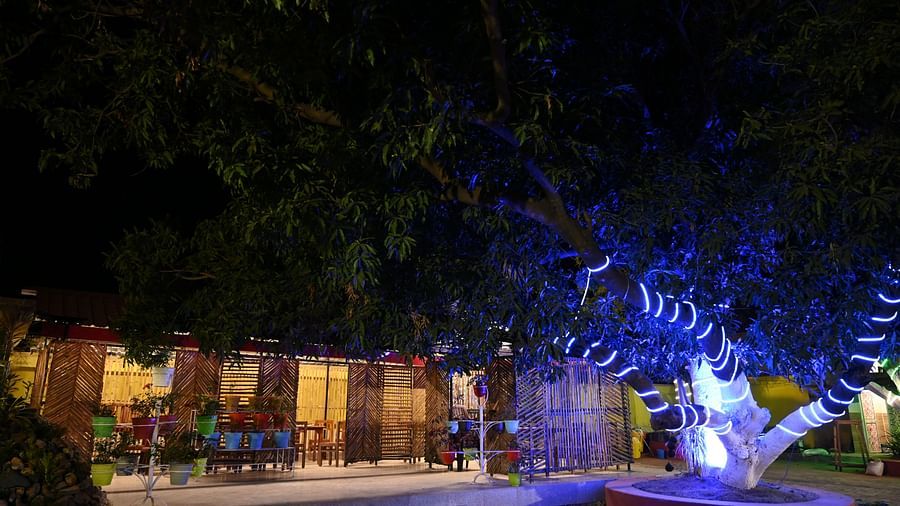 Outdoor area at Zeromile Resort in McCluskieganj