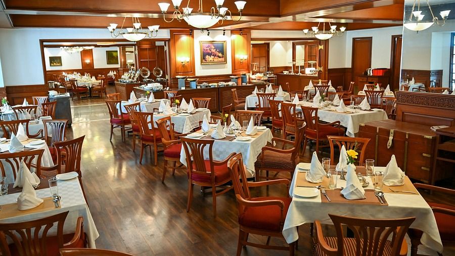 the sitting area at Silver Oak Restaurant in Kodaikanal