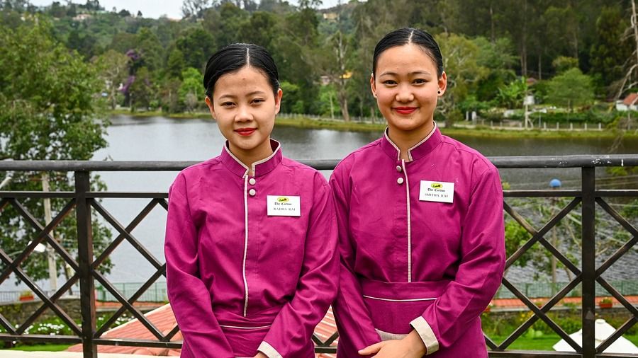 the staff of The Carlton hotel near Kodaikanal lake 
