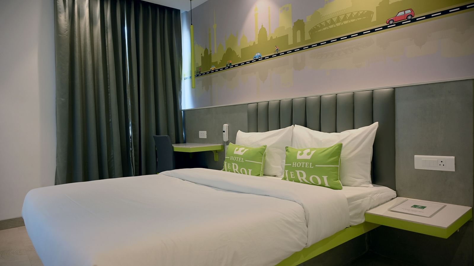 Picture featuring the interior view of Deluxe room - Hotel Le ROI Express, Karol Bagh 