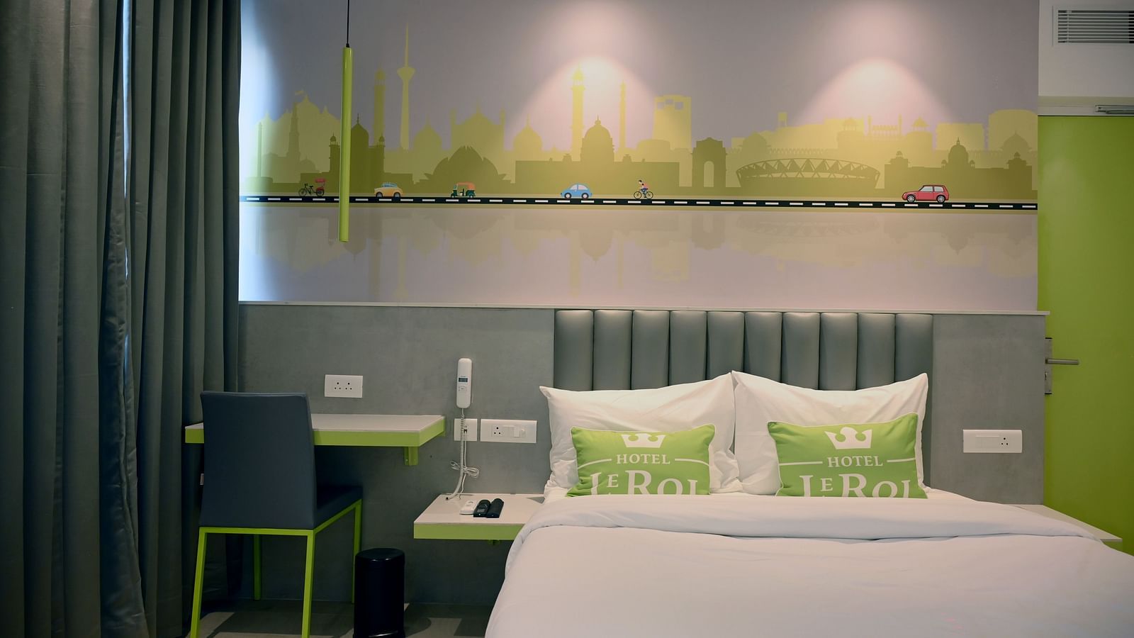 Picture featuring the interior view of Deluxe room - Hotel Le ROI Express, Karol Bagh 