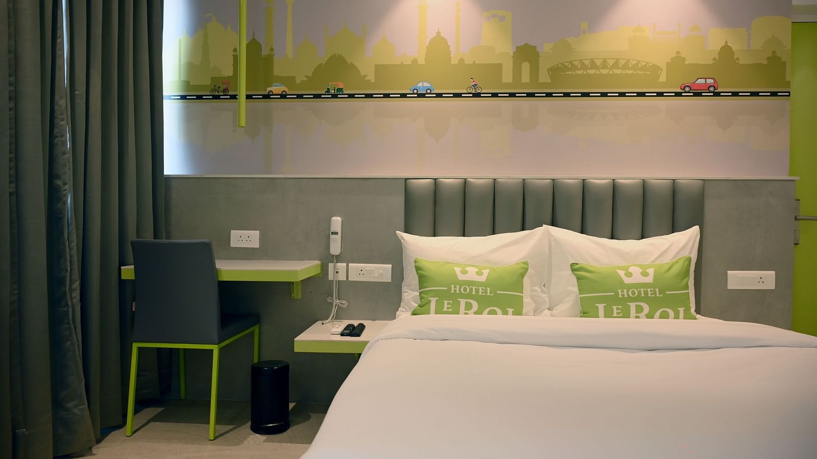 Picture featuring the interior view of Deluxe room - Hotel Le ROI Express, Karol Bagh 