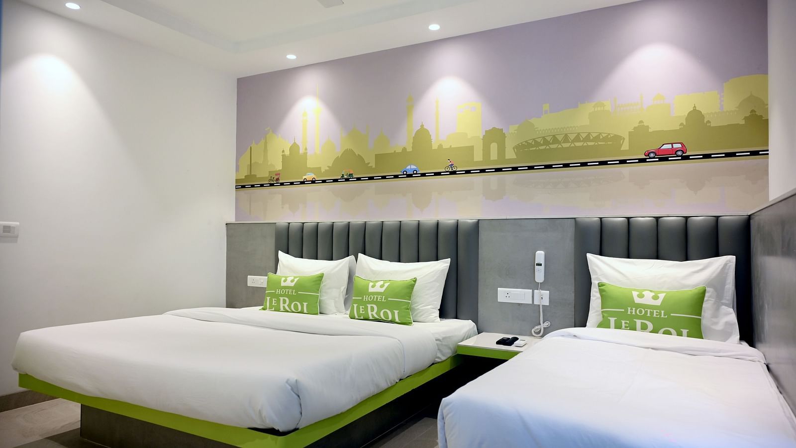 Picture featuring the interior view of Family room - Hotel Le ROI Express, Karol Bagh 