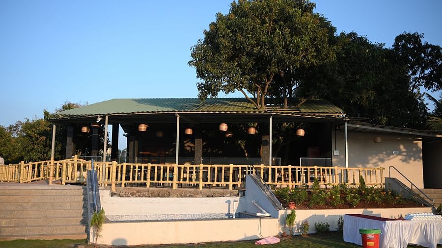 Facade of Aamrai - The Lake View Restaurant at Mango Leaf Lake Resort, Oune