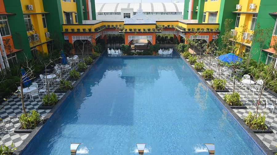 Frontal view of the Swimming Pool at Mayfair World Cup Village Rourkela 3