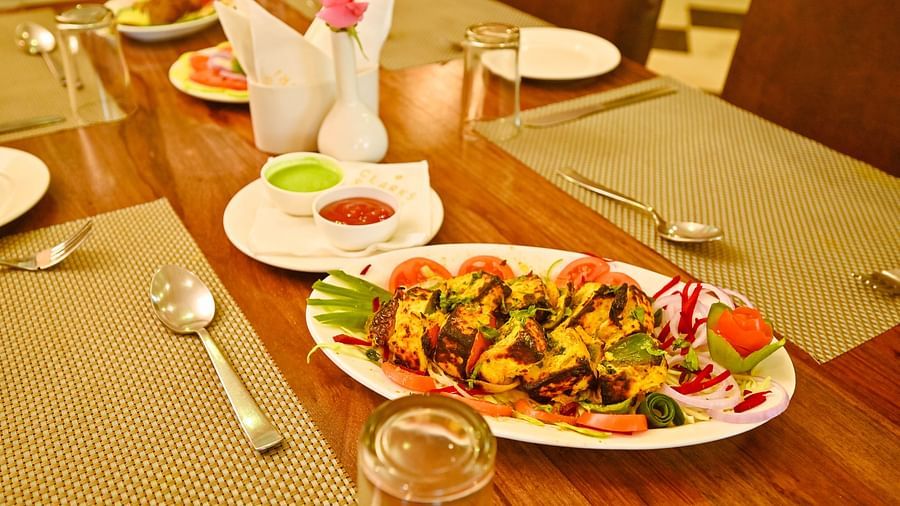 A plate of paneer tikka - Clarks Safari, Ranthambore