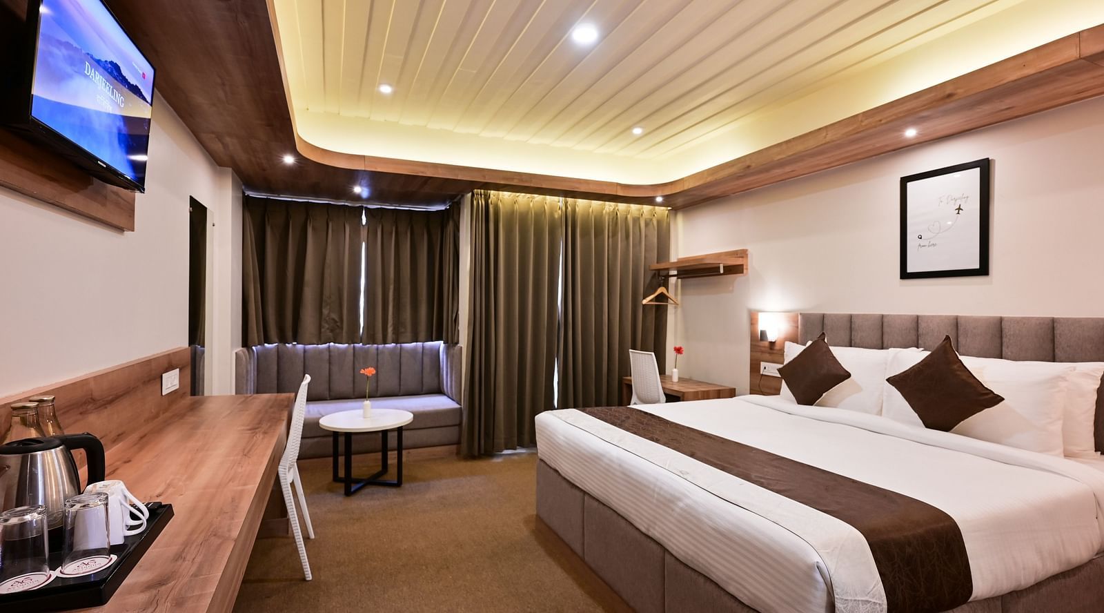 pemium rooms with false ceiling at the soma hotel y avianna group, darjeeling