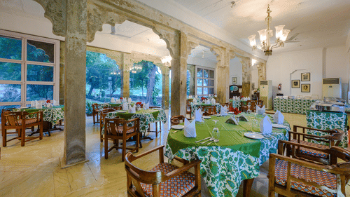 Deo Bagh - 17th Century, Gwalior - the indoor seating space of the resort's restaurant in Gwalior