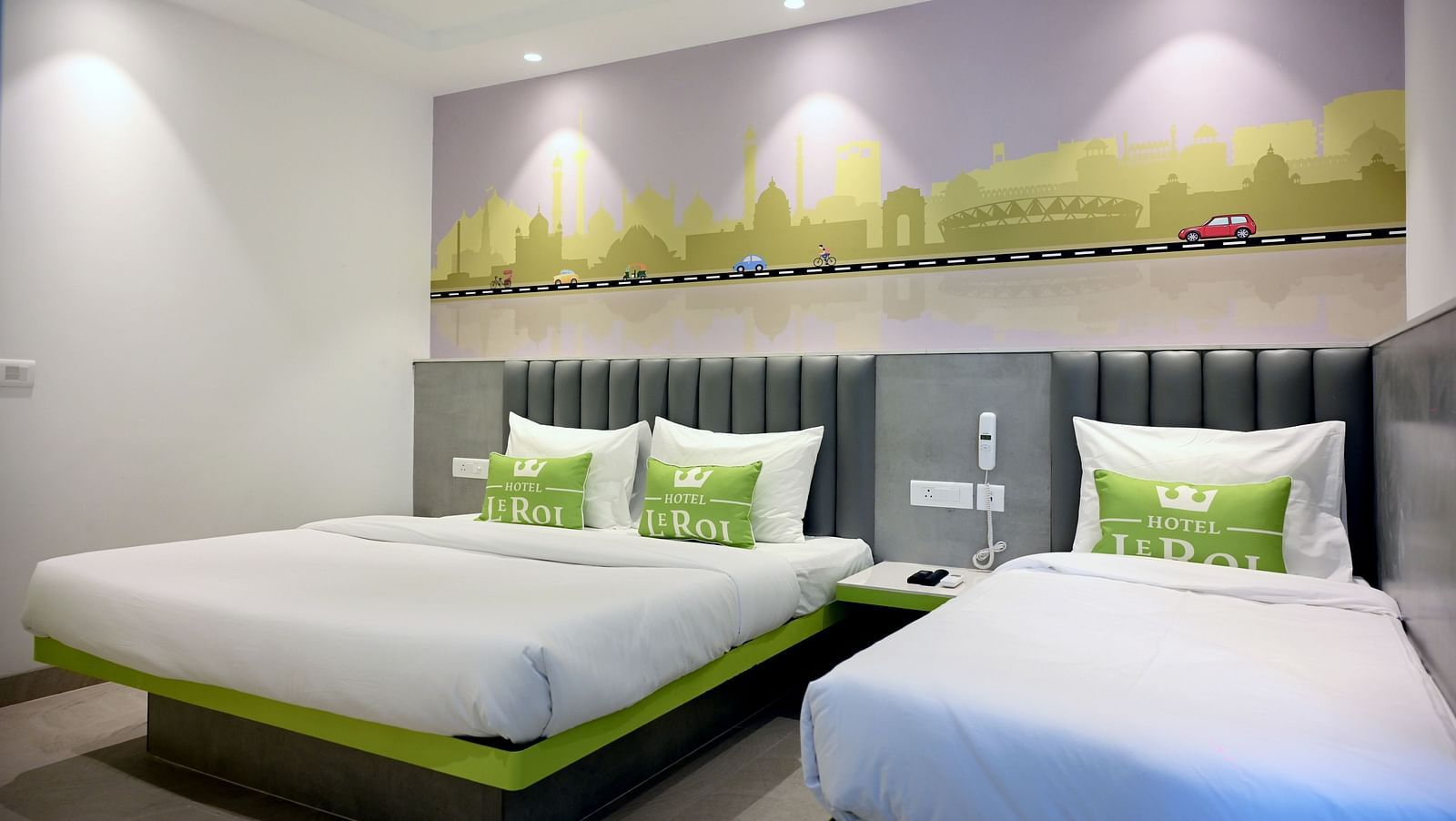 Picture featuring the interior view of Family room - Hotel Le ROI Express, Karol Bagh 