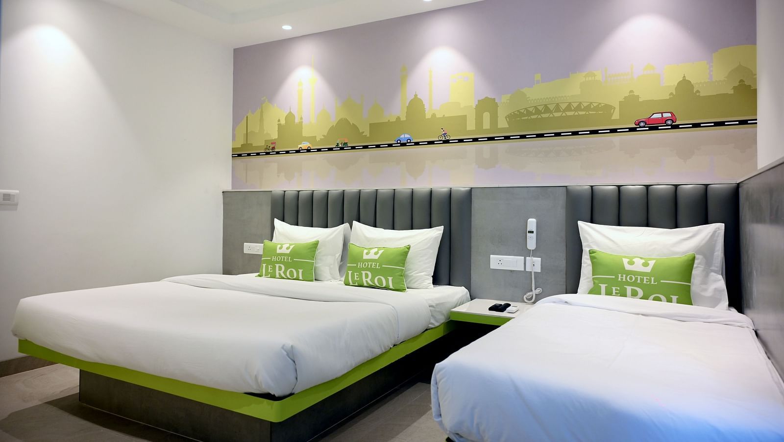 Picture featuring the interior view of Family room - Hotel Le ROI Express, Karol Bagh 