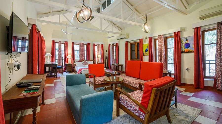 lavish red themed room