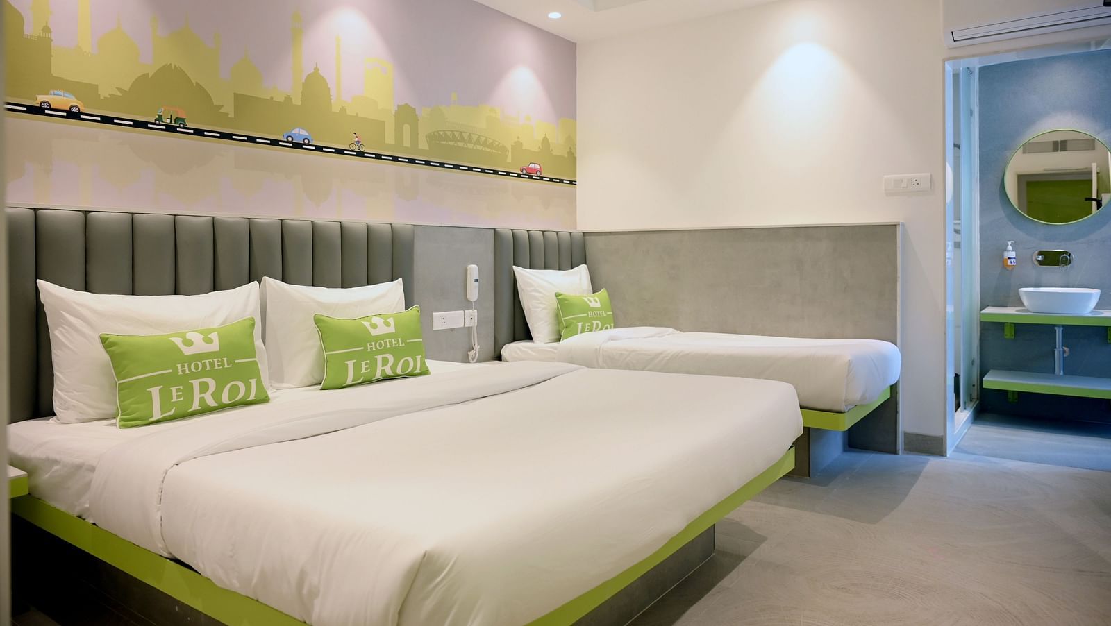 Picture featuring the interior view of Family room - Hotel Le ROI Express, Karol Bagh 