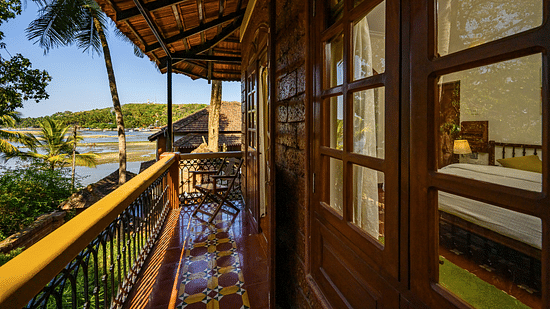 A view from the balcony at Cassis room in Neemrana s Three Waters