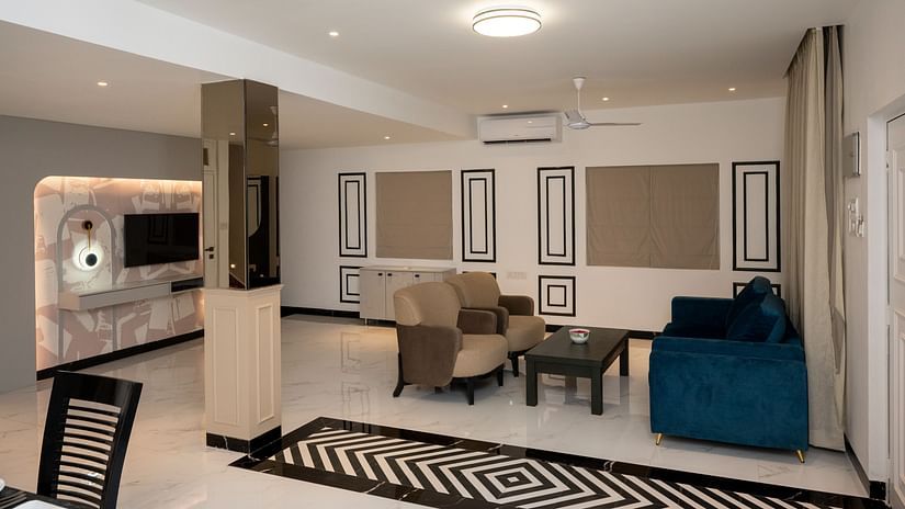The beautiful architecture that surrounds the living area - Richmonde Ananta Elite, Goa