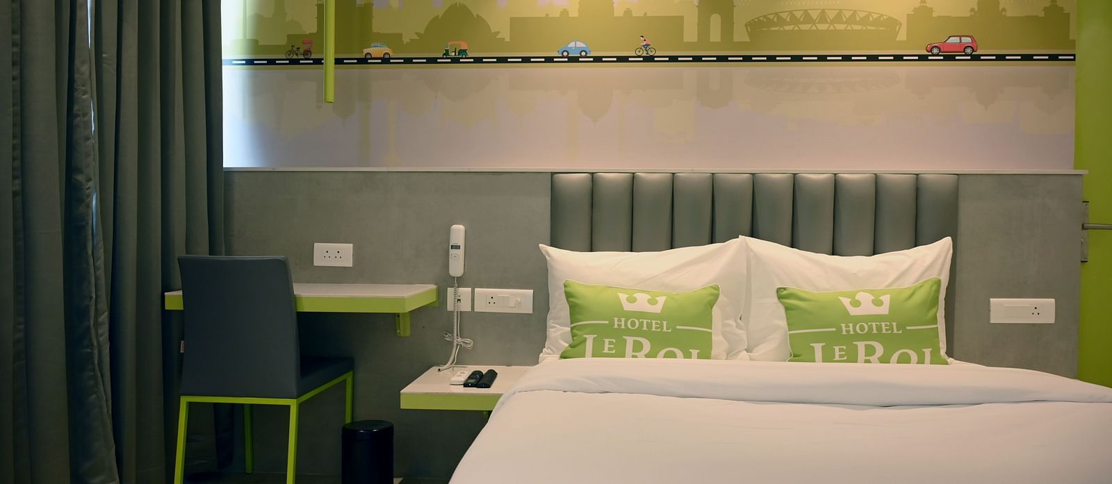 Picture featuring the interior view of Deluxe room - Hotel Le ROI Express, Karol Bagh 