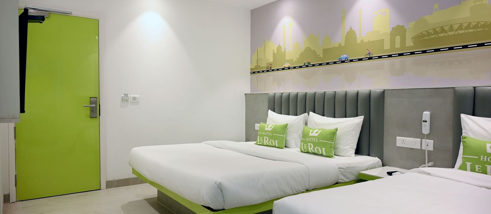 Picture featuring the interior view of Family room - Hotel Le ROI Express, Karol Bagh 