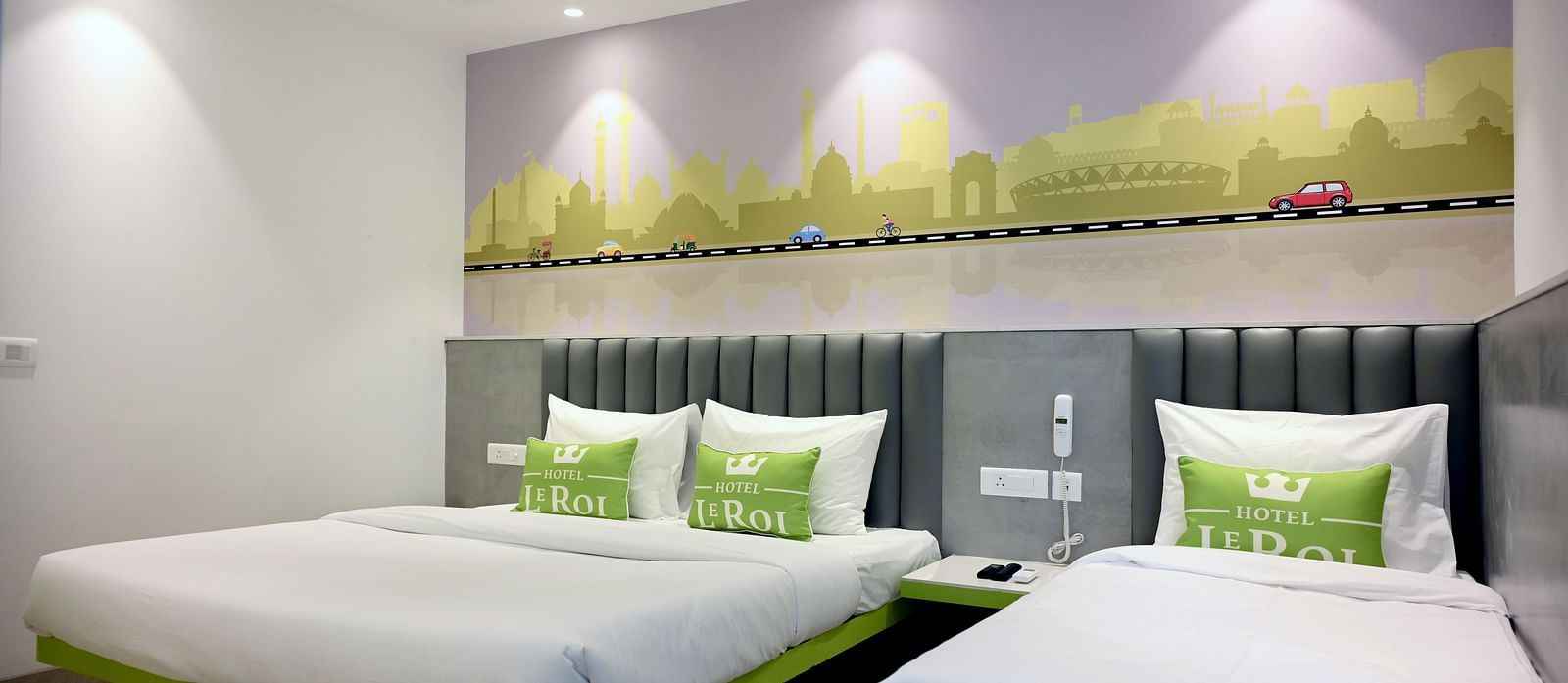 Picture featuring the interior view of Family room - Hotel Le ROI Express, Karol Bagh 