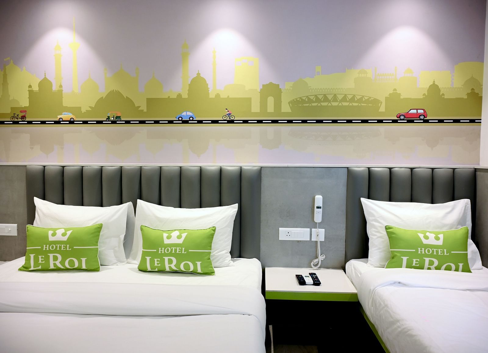 Picture featuring the interior view of Family room - Hotel Le ROI Express, Karol Bagh 