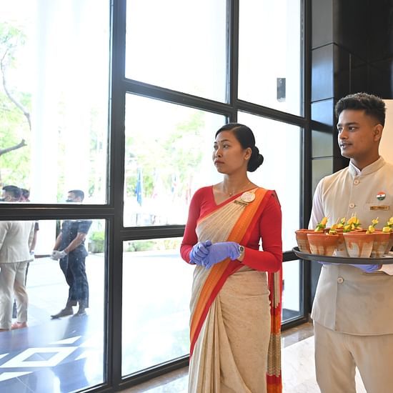 hotel staff waiting to welcome guests - Hotel Polo Towers, Agartala