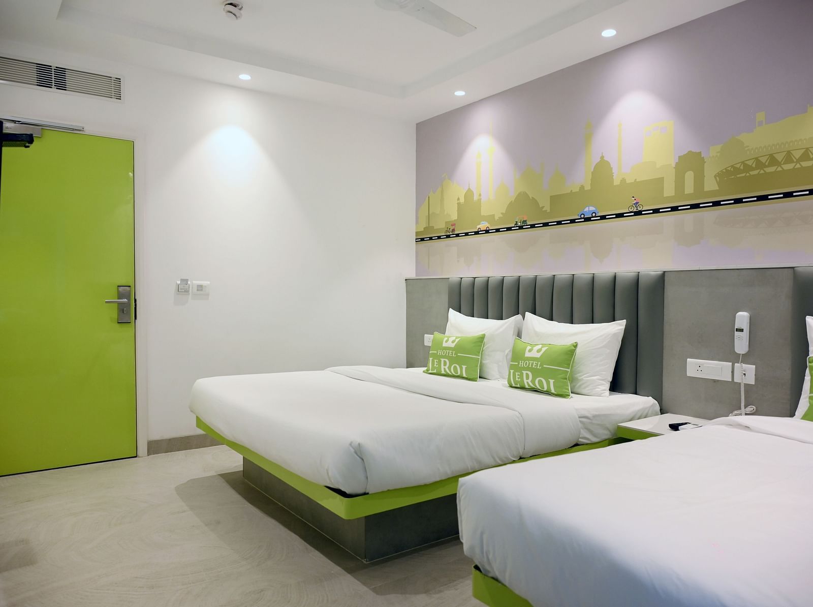 Picture featuring the interior view of Family room - Hotel Le ROI Express, Karol Bagh 