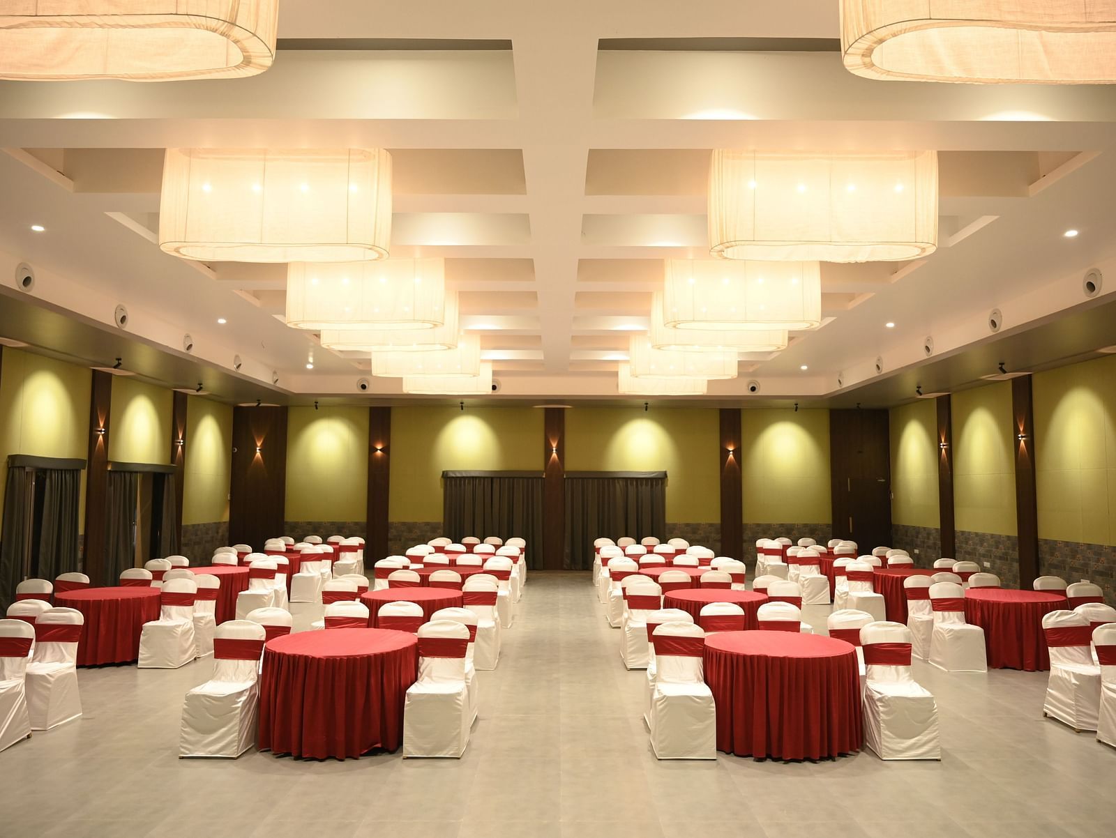 front view of the Coral Banquet Hall at Mango Leaf Lake Resort in Pune 1