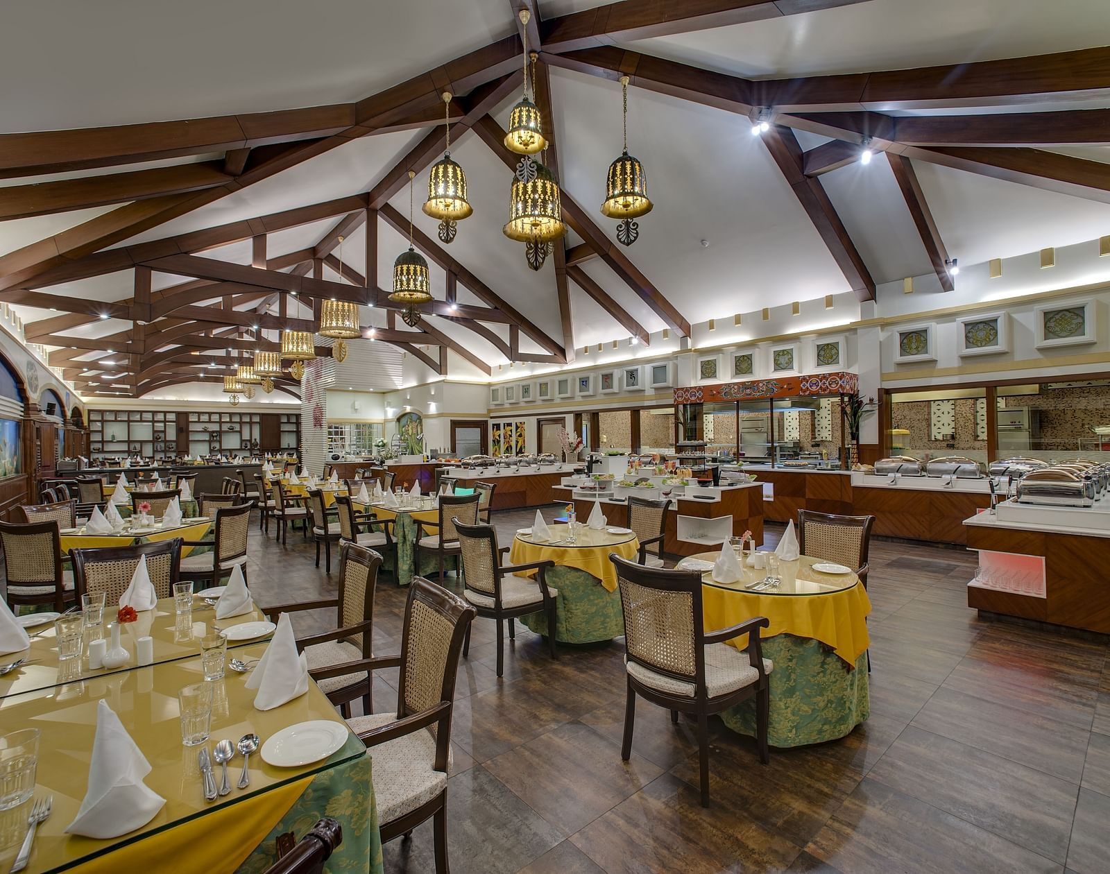 indoor seating space at a restaurant 1 - Mayfair Spa Resort & Casino Gangtok 1