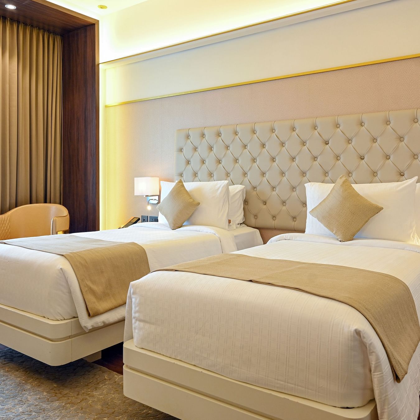 twin beds offered by the standard room 