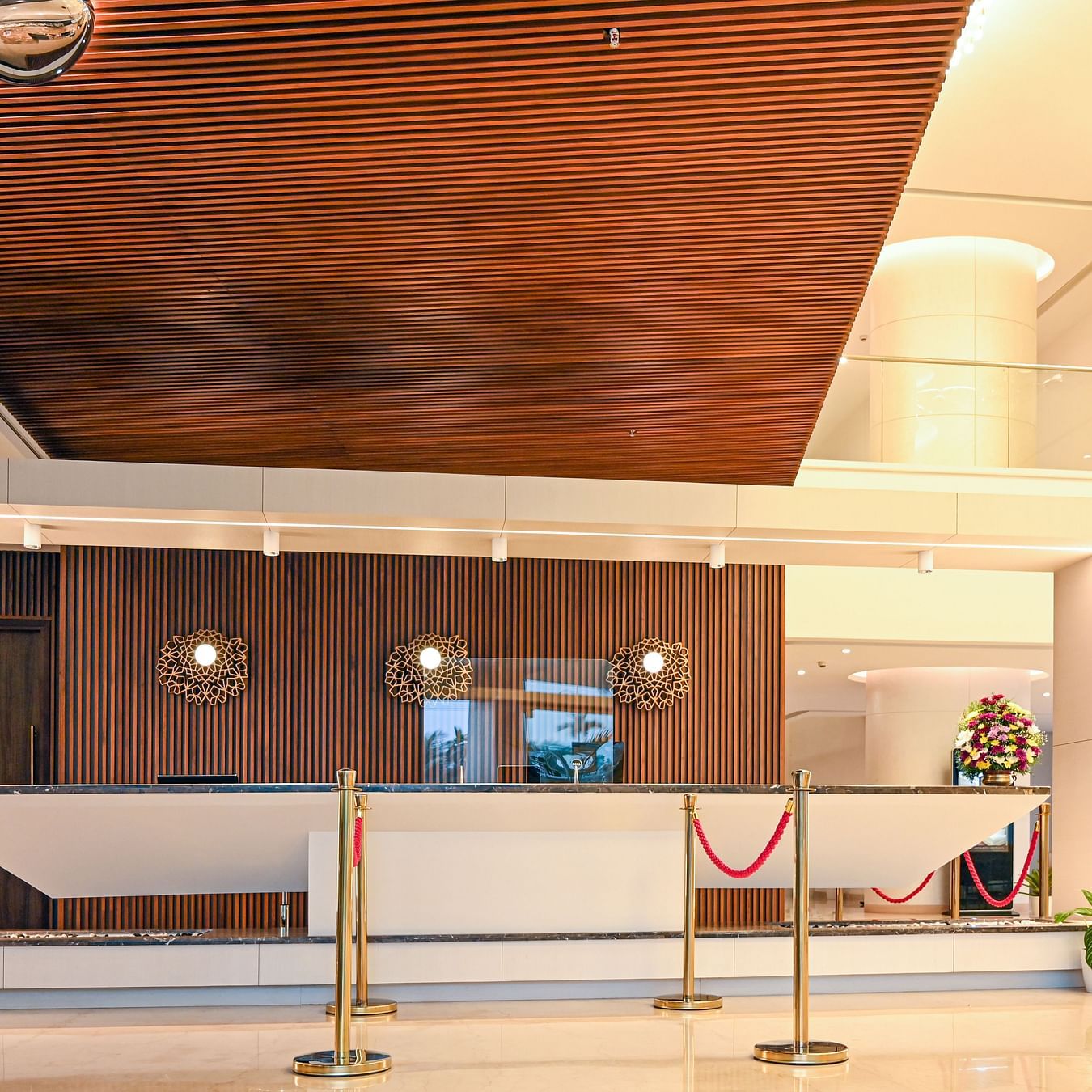 the front desk at the lobby area