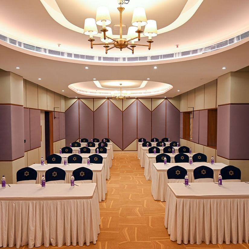 the sitting area at the honeycomb banquet hall in Calicut