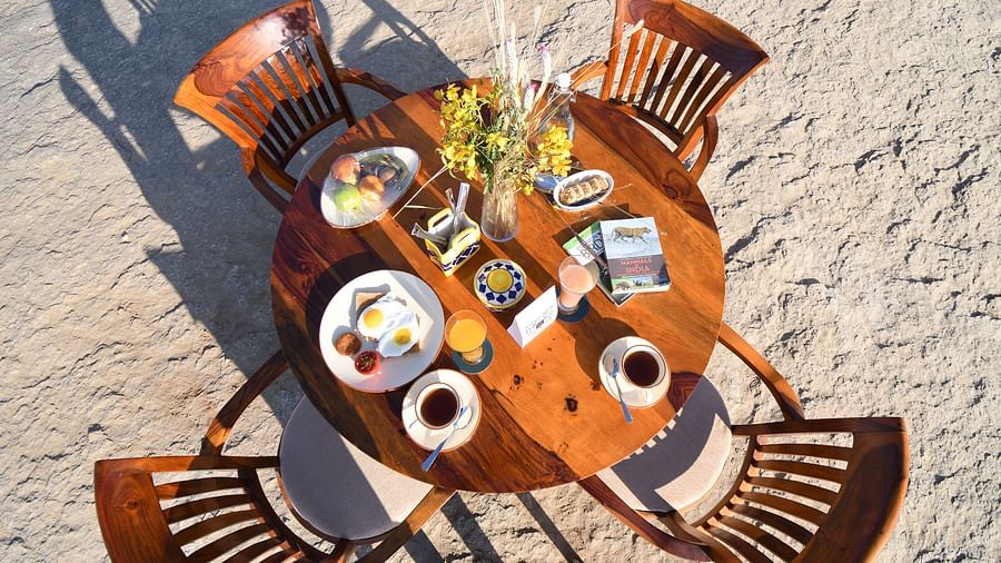 Clarks Safari Jawai - a shot from top showing the table filled with food