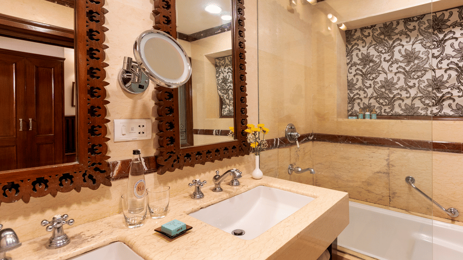 image of a well apponted bathroom at Club Rooms at The Claridges Nabha Residence