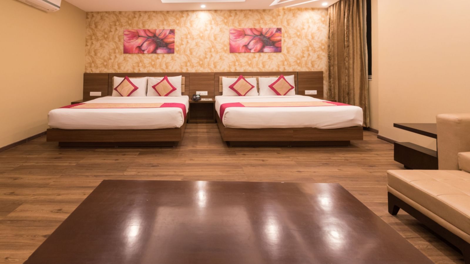 Family Rooms with Complimentary Wi-Fi showcasing queen size twin beds in a room along with various room amenities - Le ROI Digha Hotel West Bengal1
