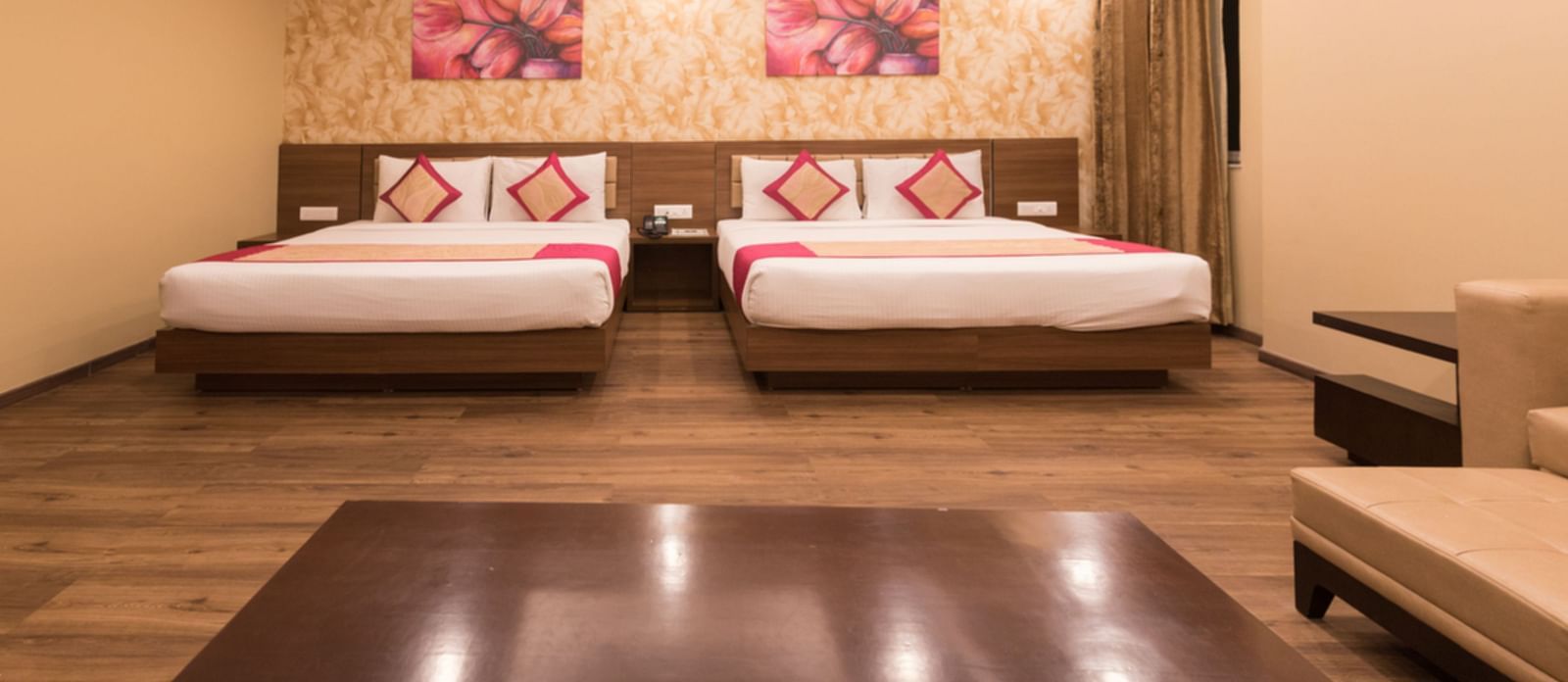 Family Rooms with Complimentary Wi-Fi showcasing queen size twin beds in a room along with various room amenities - Le ROI Digha Hotel West Bengal1