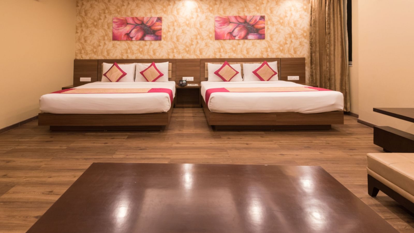 Family Rooms with Complimentary Wi-Fi showcasing queen size twin beds in a room along with various room amenities - Le ROI Digha Hotel West Bengal1