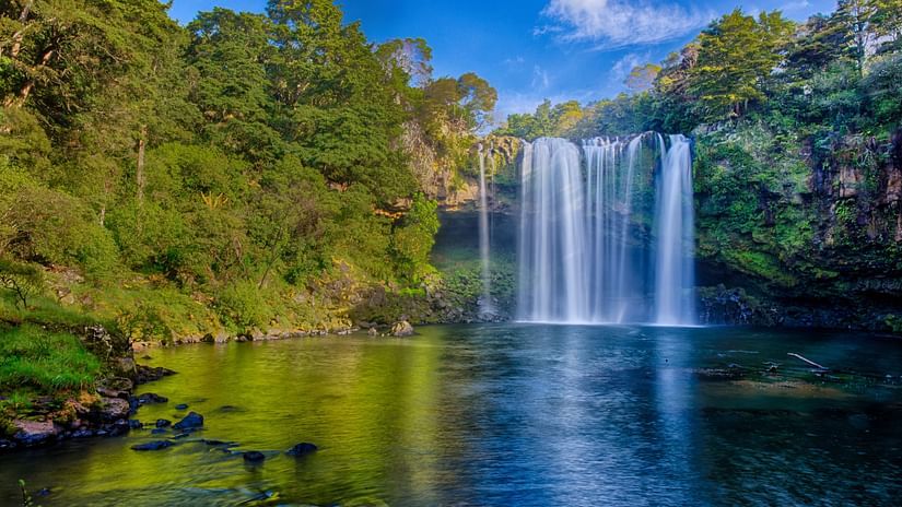 Serence waterfall amidst the mountains