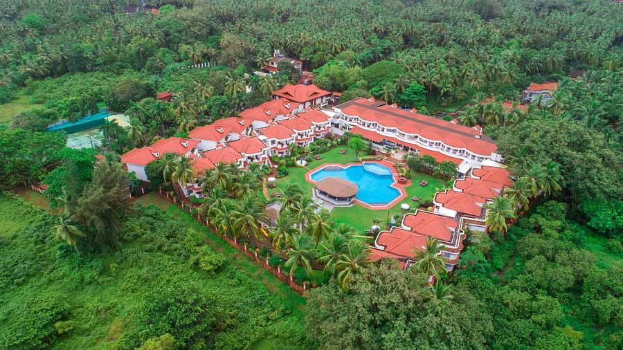aerial shot of Heritage Village Resorts and spa in south goa
