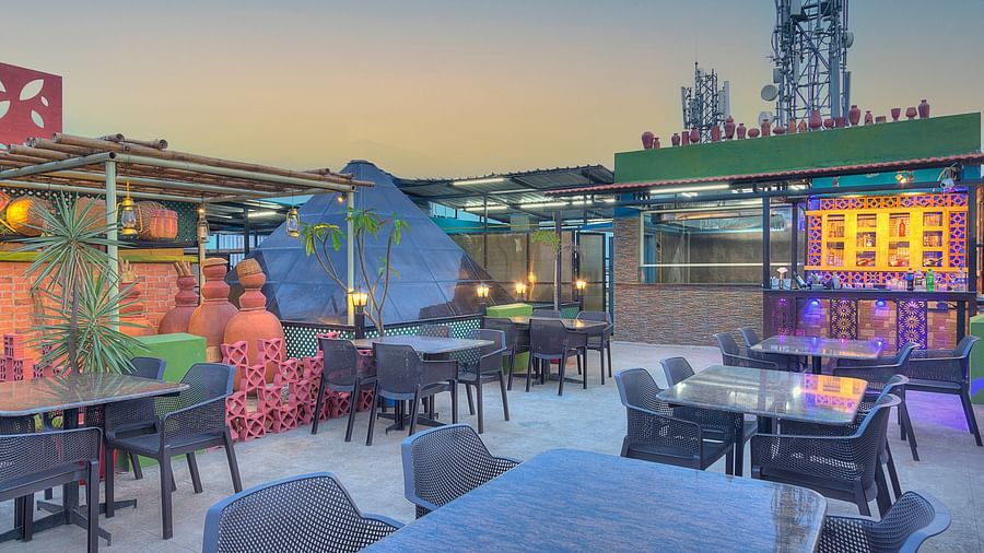 Rooftop dining  at our hotel in Whitefield