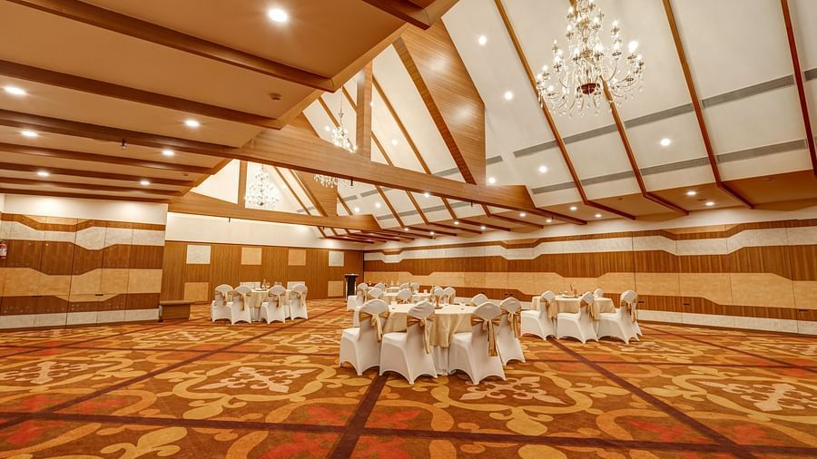 Indoor gathering space with chairs at Sobit Sarovar Portico, Goa