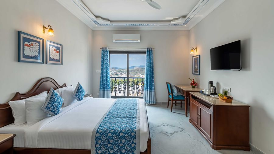 Side view of Deluxe Room at Maan Vilas By Stone Wood